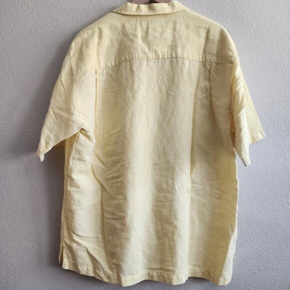 Tommy Bahama Shirt Mens Medium Linen Button Up Camp Palm Leaf Floral Casual - Picture 8 of 10